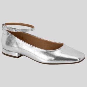 Sapatilha Bico Quadrado Fivela Grafite Conforto  - Grafite