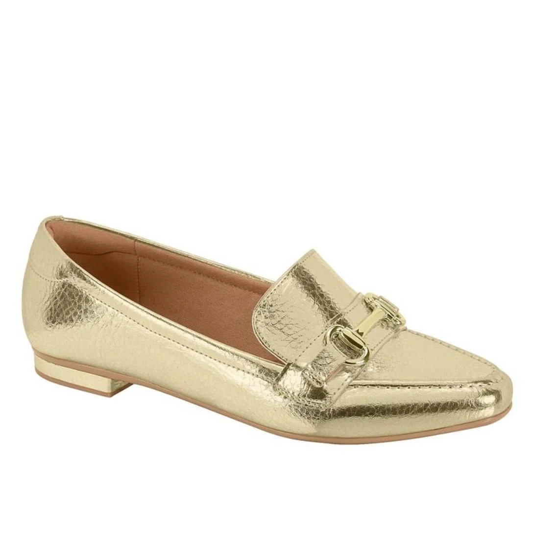 Mocassim Feminino 1351.106 - Dourado+Bege