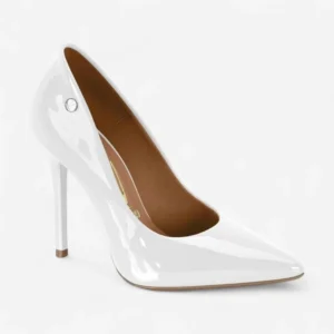 Sapato Scarpin  Salto Alto Verniz Branco - Branco