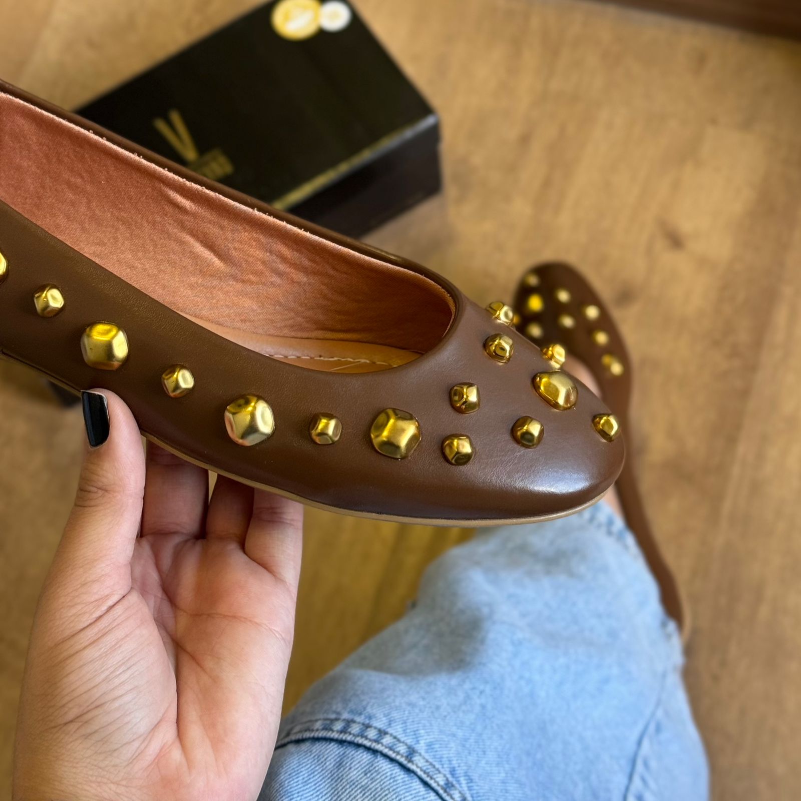 Sapatilha Pedrarias Douradas 1443.111 - Imagem 6