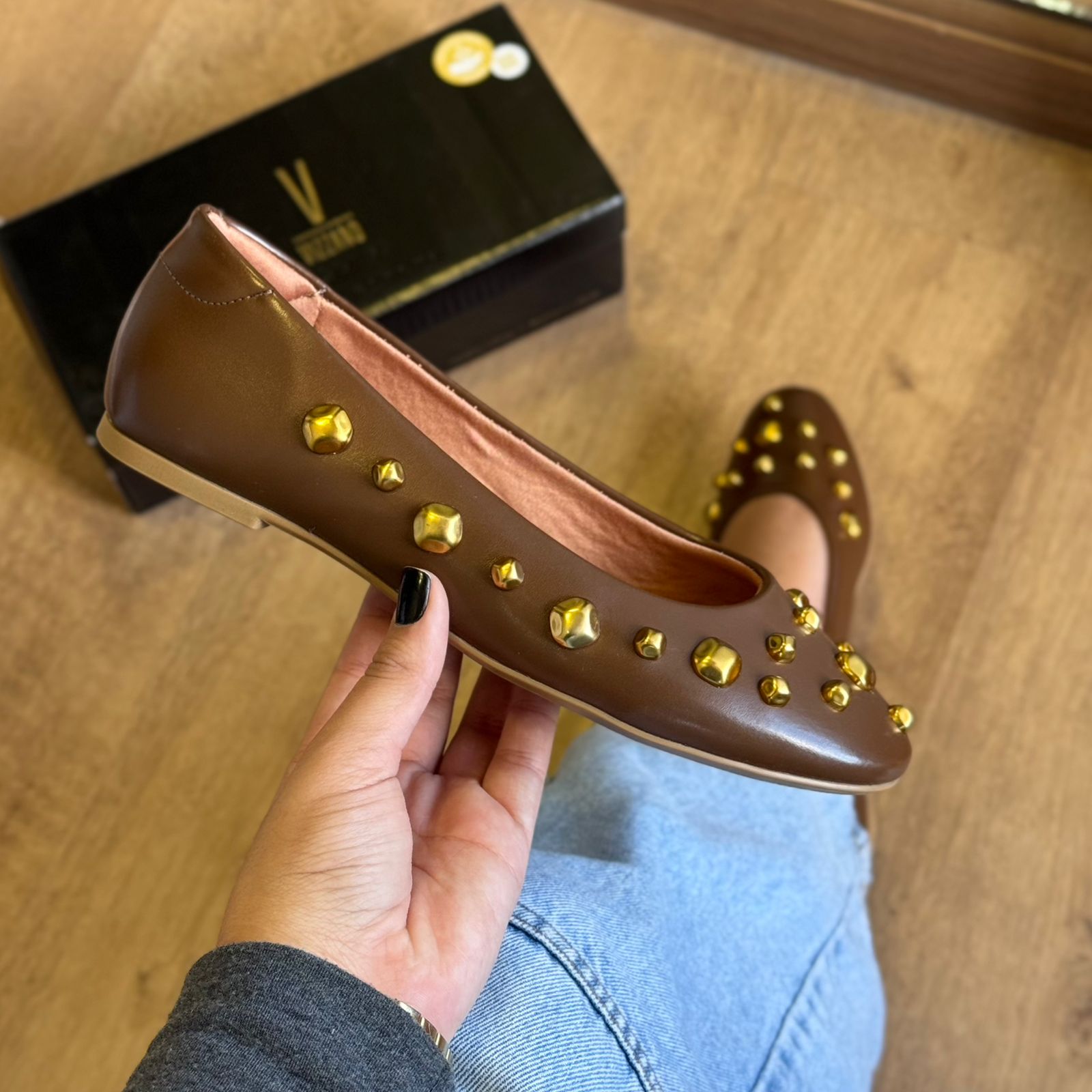 Sapatilha Pedrarias Douradas 1443.111 - Imagem 5